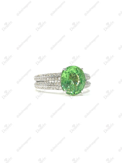 Natural Green Garnet 2.64ct Ring