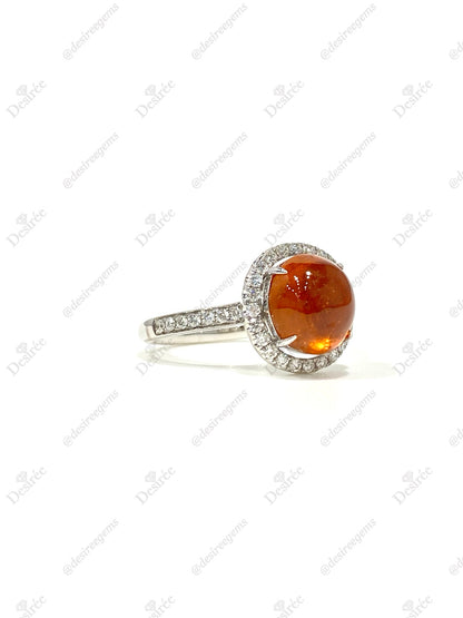 Natural Mandarin Garnet 3.71ct Ring