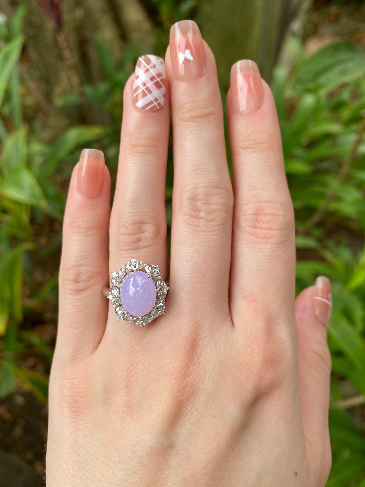 Natural Type A Lavender Jadeite Ring