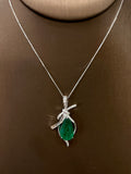 Natural Emerald 4.05ct Necklace set with Natural Diamond In 18K White Gold Gemstone Jewellery