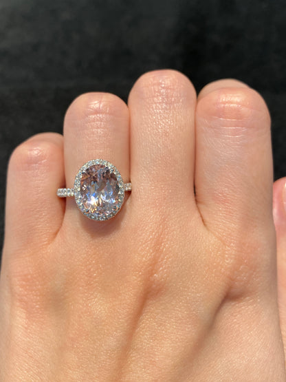 Natural Morganite 3.46ct Ring