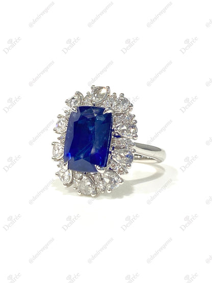 Natural Royal Blue Sapphire 7.08ct Ring