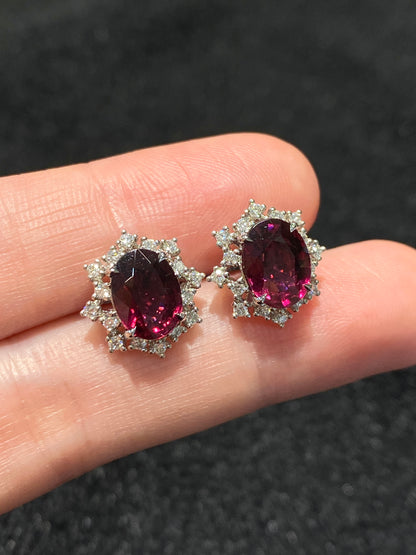 Natural Red Garnet 4.35ct Earrings