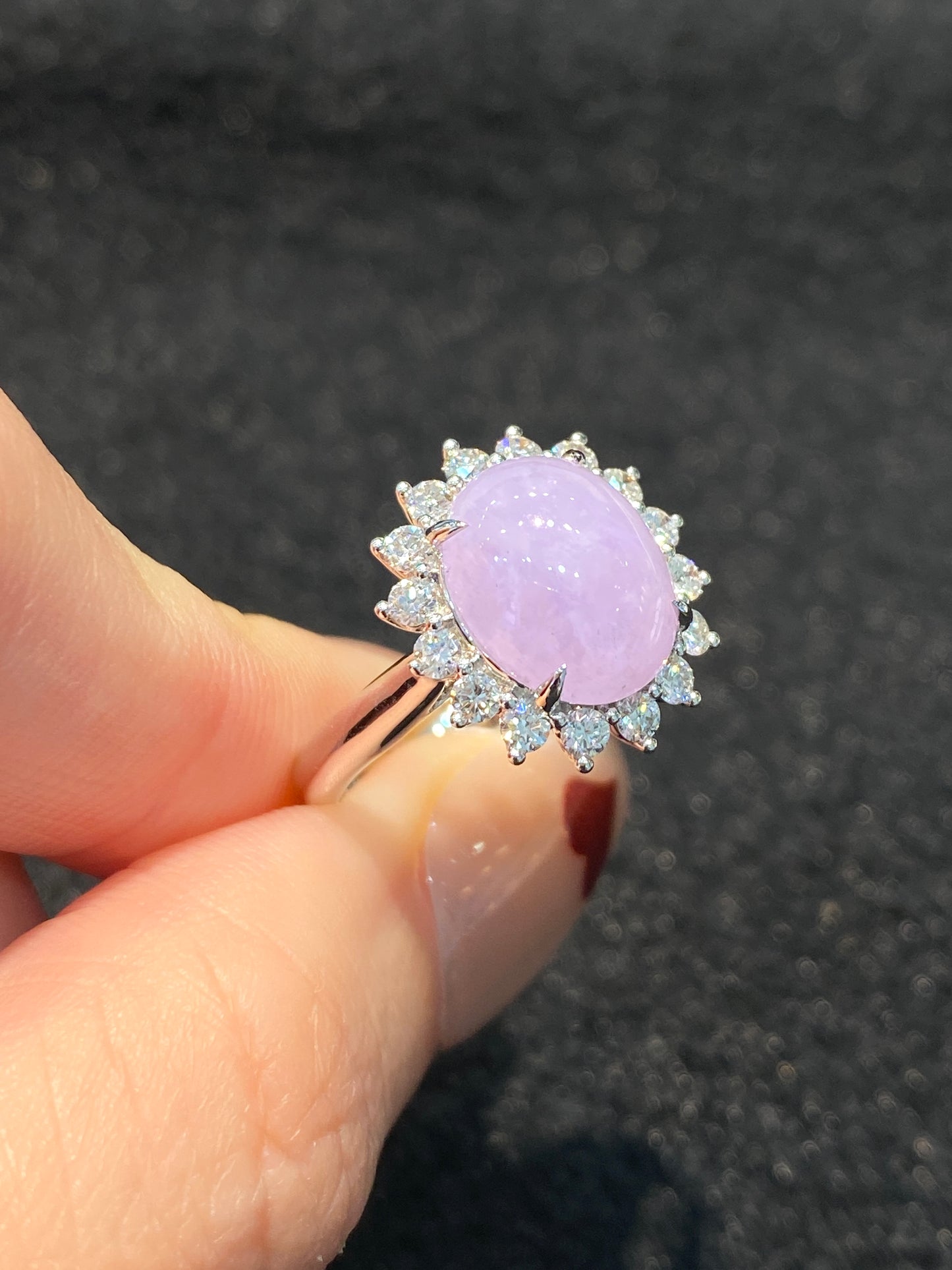 Natural Type A Lavender Jadeite Ring
