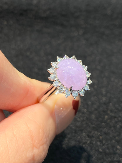 Natural Type A Lavender Jadeite Ring