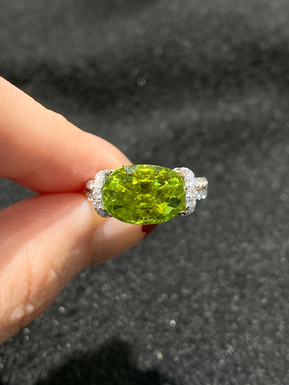 Natural Green Tourmaline 4.28ct Ring