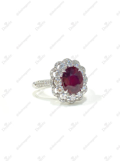 Natural Unheated Pigeon’s Blood Ruby 3.03ct Ring