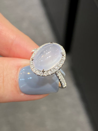 Natural Type A Icy Jadeite 3.38ct Ring