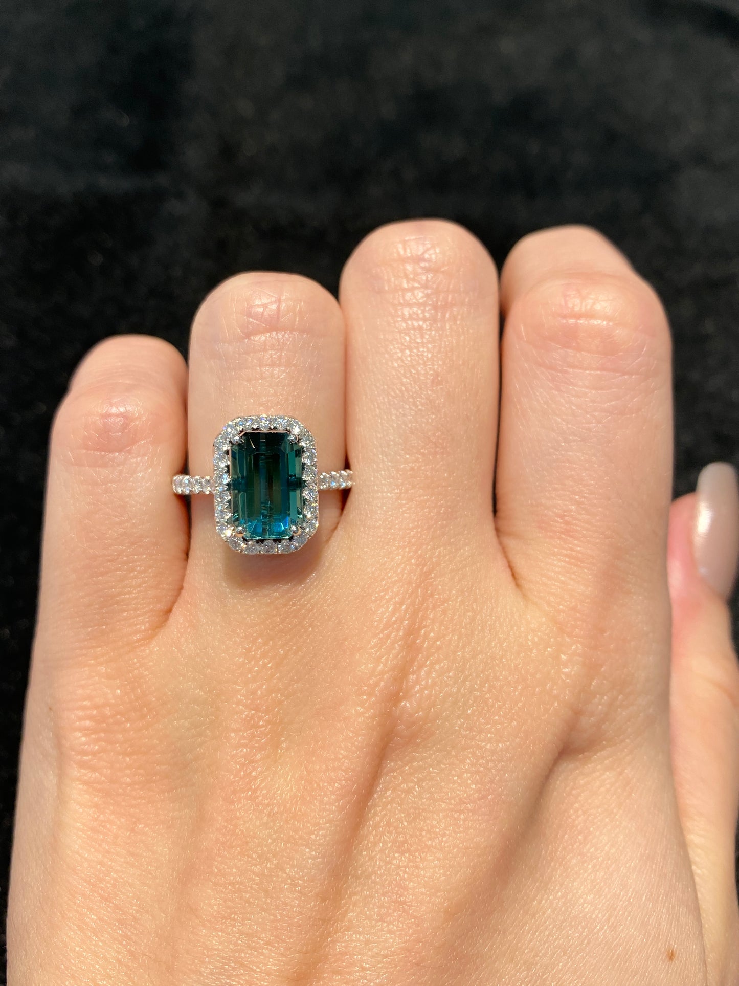 Natural Indicolite Blue Tourmaline 2.86ct Ring