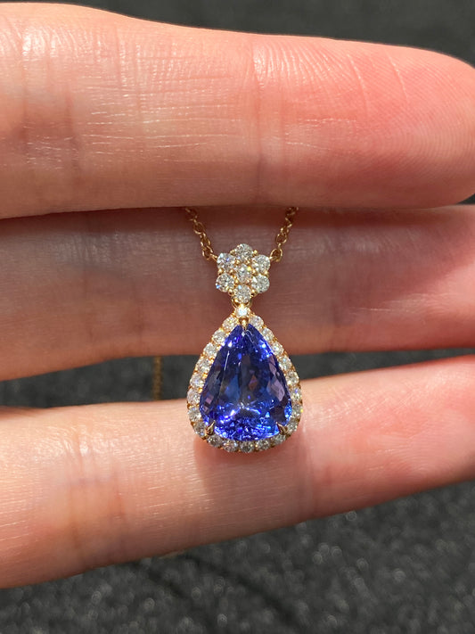 Natural Tanzanite 3.18ct Necklace