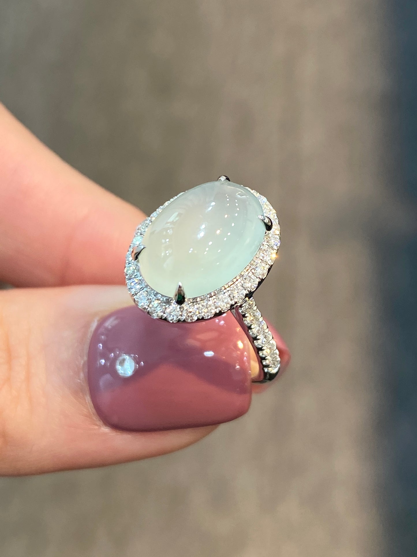 Natural Type A Icy Jadeite Ring