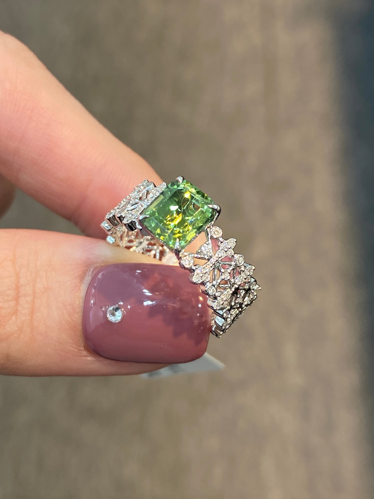 Natural Green Tourmaline 1.97ct Ring