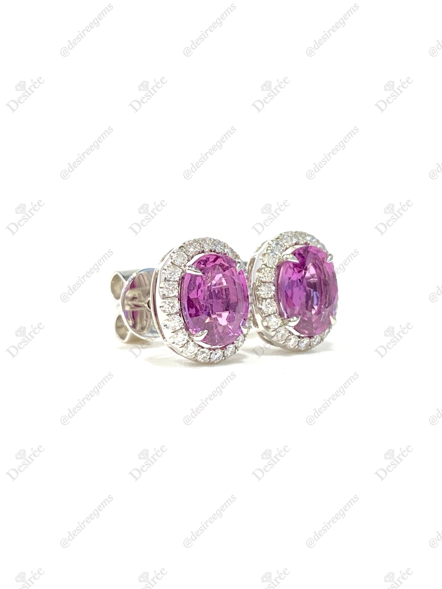 Natural Pink Sapphire Earrings 2.62ct