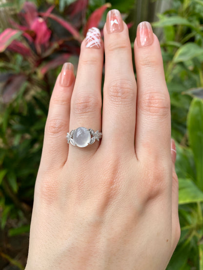 Natural Type A Icy Jadeite Ring