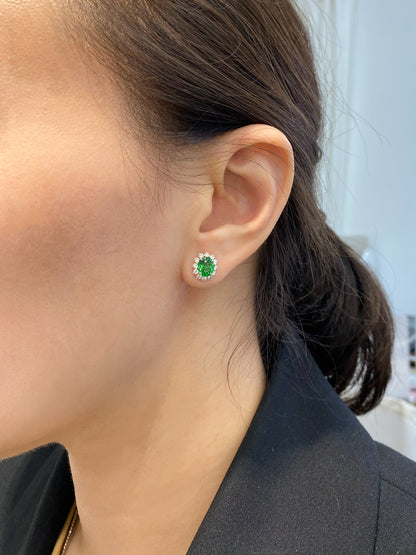 Natural Green Garnet (Tsavorite) 2.10ct Earrings
