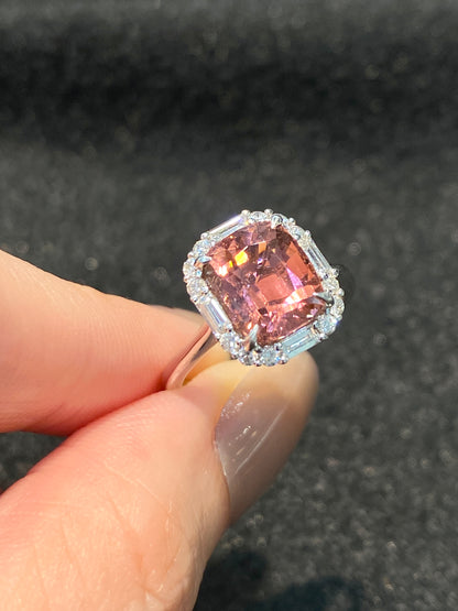 Natural Pink Tourmaline 3.53ct Ring