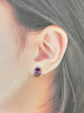 Natural Pink Sapphire Earrings 2.03ct Set With Natural Diamonds In 18K White Gold Singapore Fine Jewellery