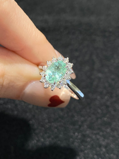 Natural Paraiba Tourmaline 1.09ct Ring