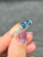 Natural Aquamarine Ring 1.96ct Set With Natural Diamonds In 18K White Gold Gemstone Fine Jewellery Singapore
