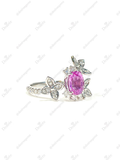 Natural Pink Sapphire 1.16ct Ring