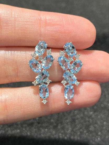 Natural Aquamarine Earrings 3.54ct