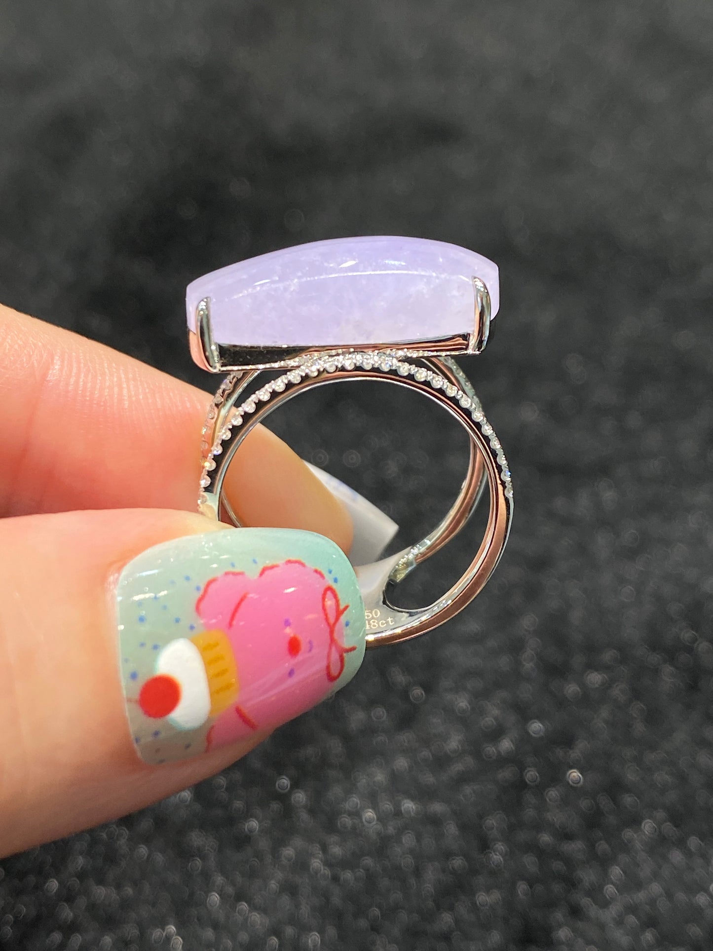 Natural Type A Lavender Jadeite Ring
