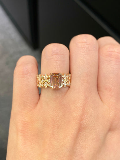 Natural Bi-color Tourmaline 1.82ct Ring