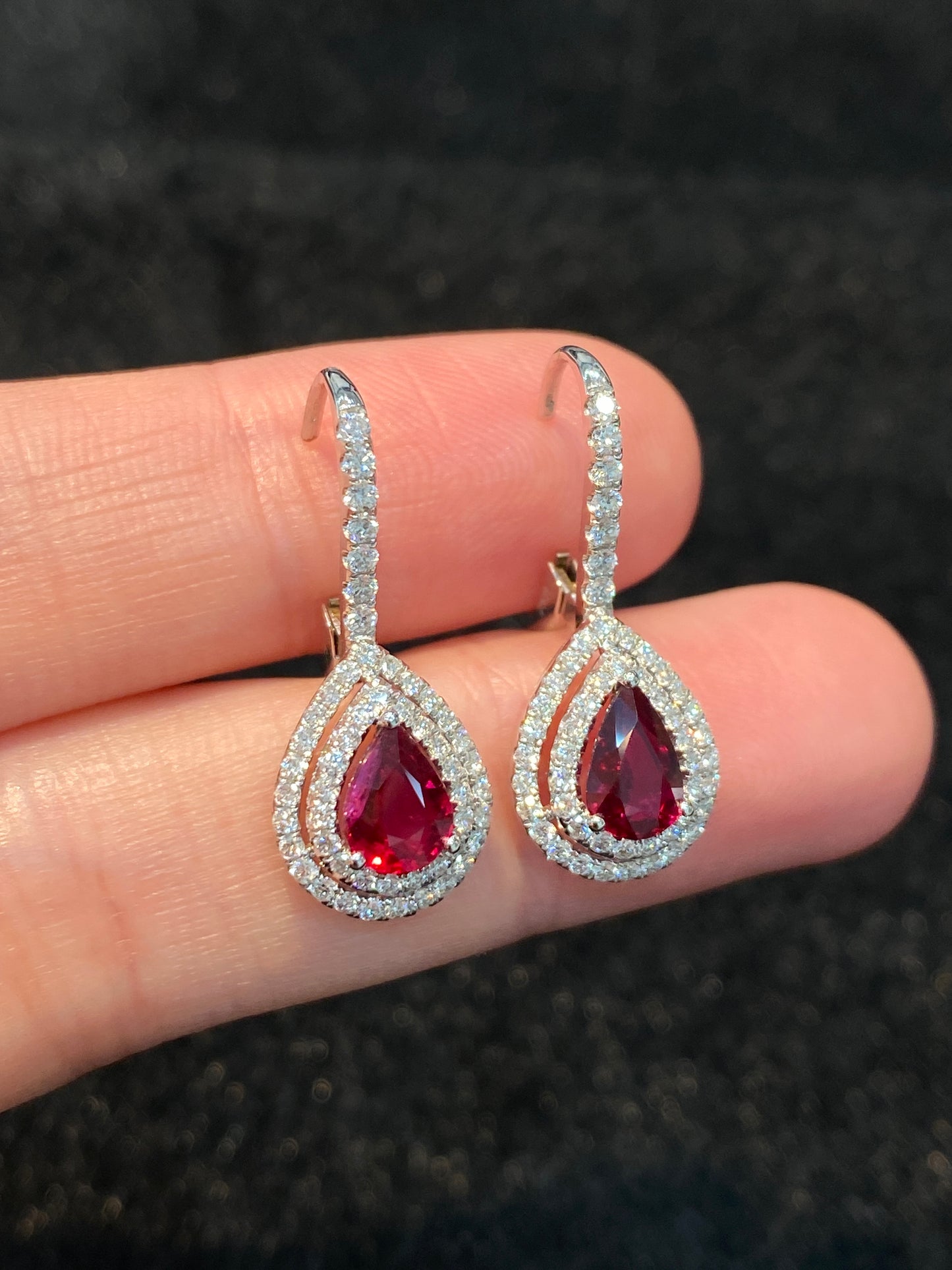 Natural Unheated Ruby 1.34ct Earrings