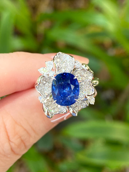 Natural Royal Blue Sapphire 2.98ct Ring