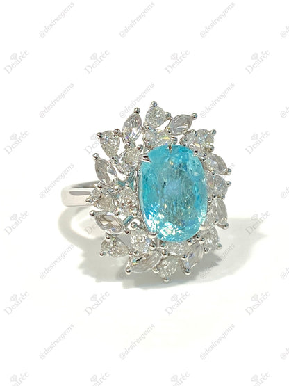 Natural Paraiba Tourmaline 5.74ct Ring