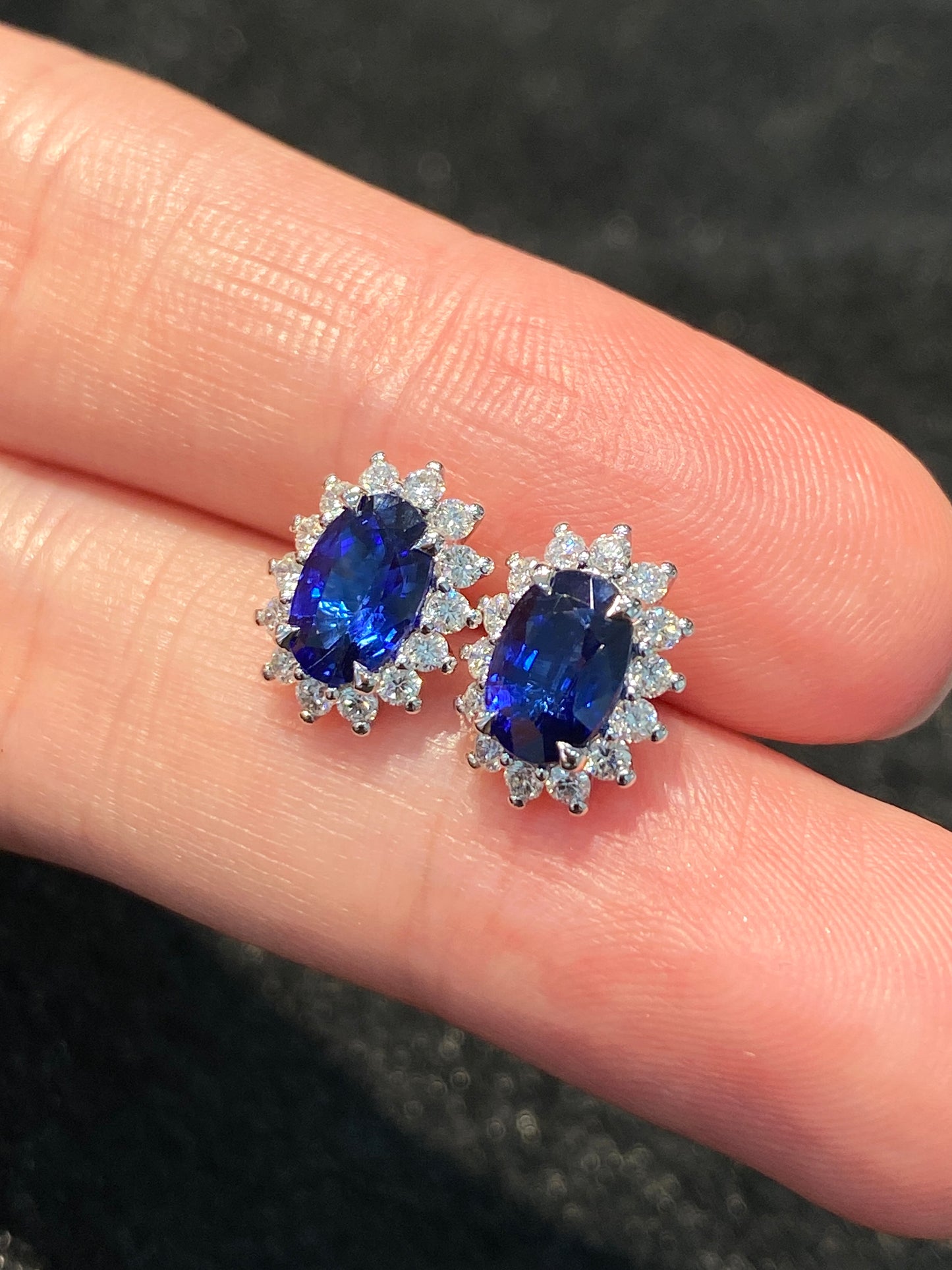 Blue Sapphire 2.18ct Earrings