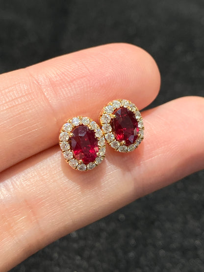 Natural Unheated Ruby 1.50ct Earrings