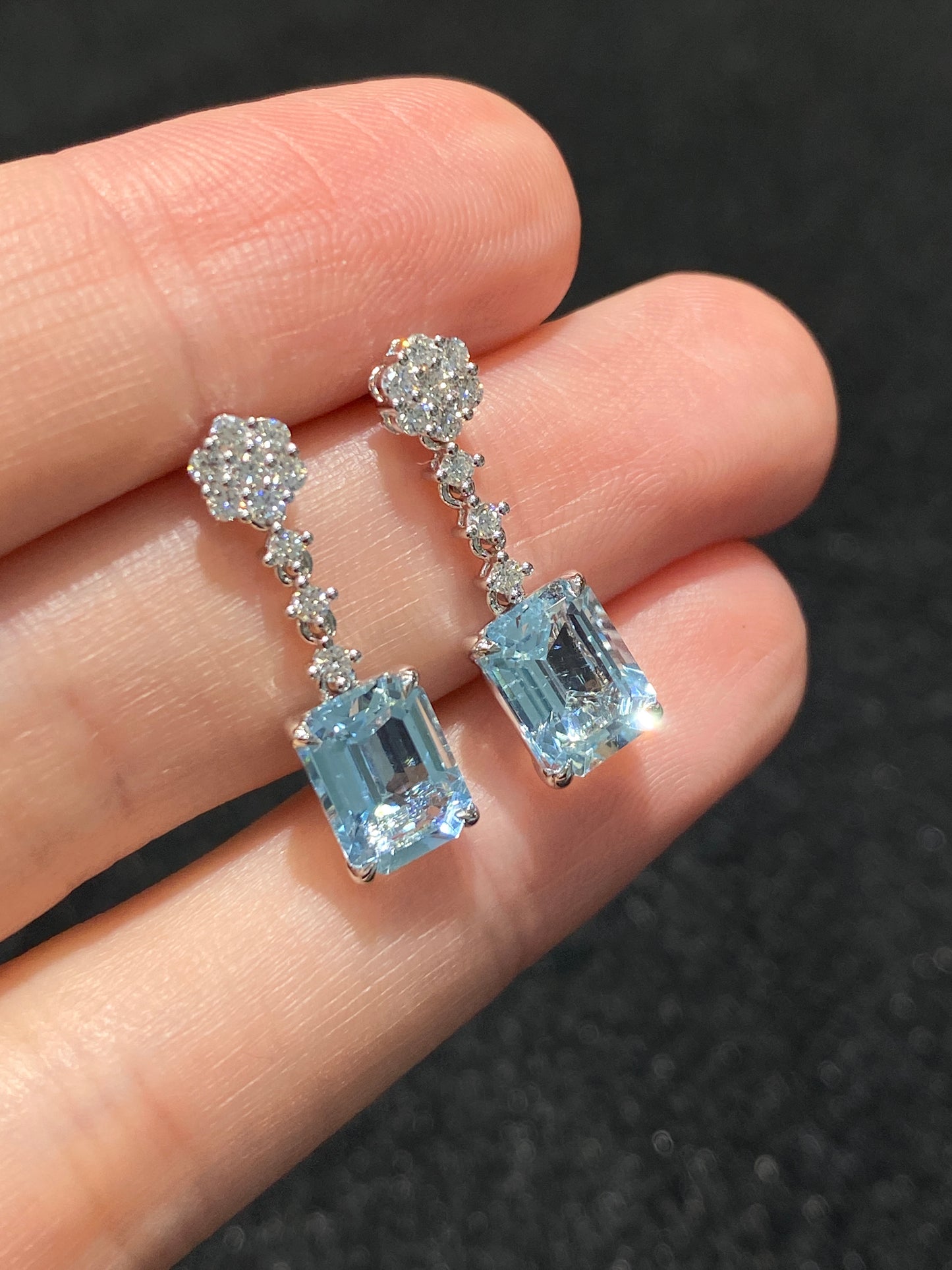 Natural Aquamarine Earrings 2.97ct