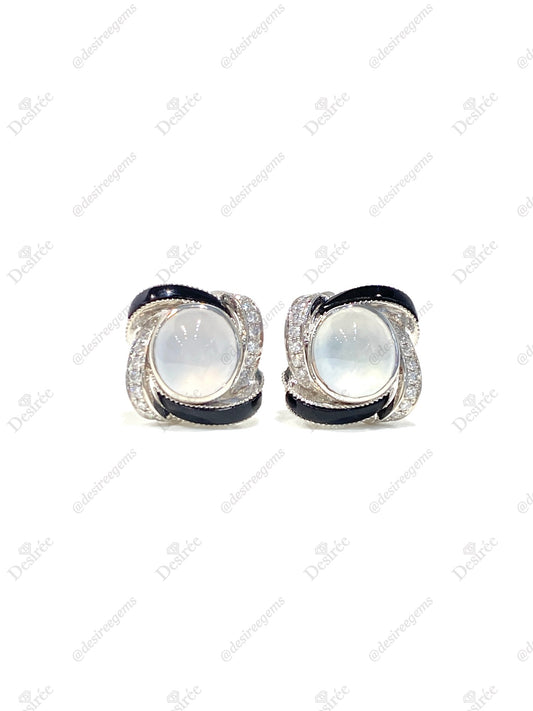Natural Type A Icy Jadeite Earrings