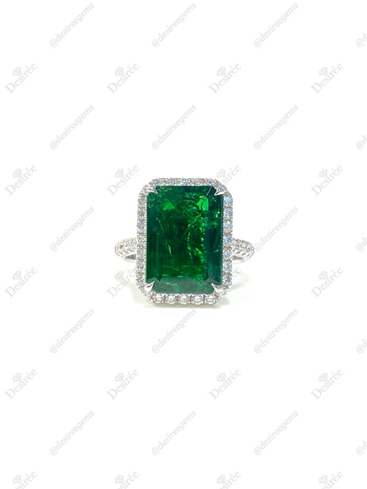 Natural Tsavorite Green Garnet 8.39ct Ring