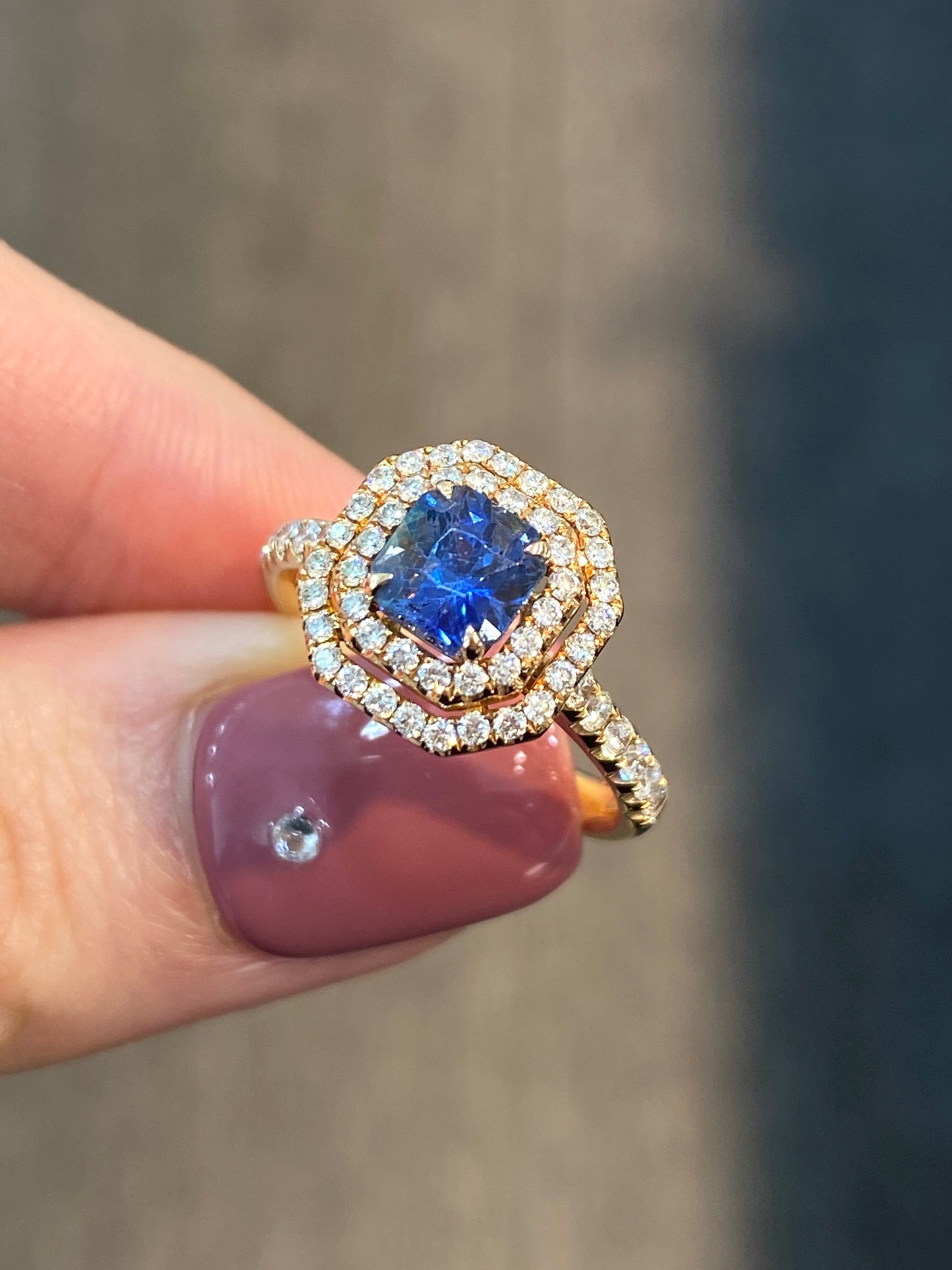 Natural Blue Sapphire 1.21ct Ring