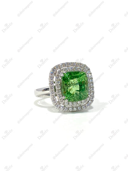 Natural Green Garnet Tsavorite 4.99ct Ring