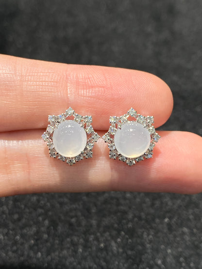 Natural Type A Icy Jadeite Earrings