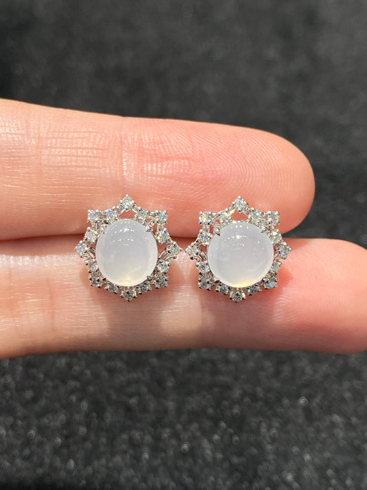 Natural Type A Icy Jadeite Earrings