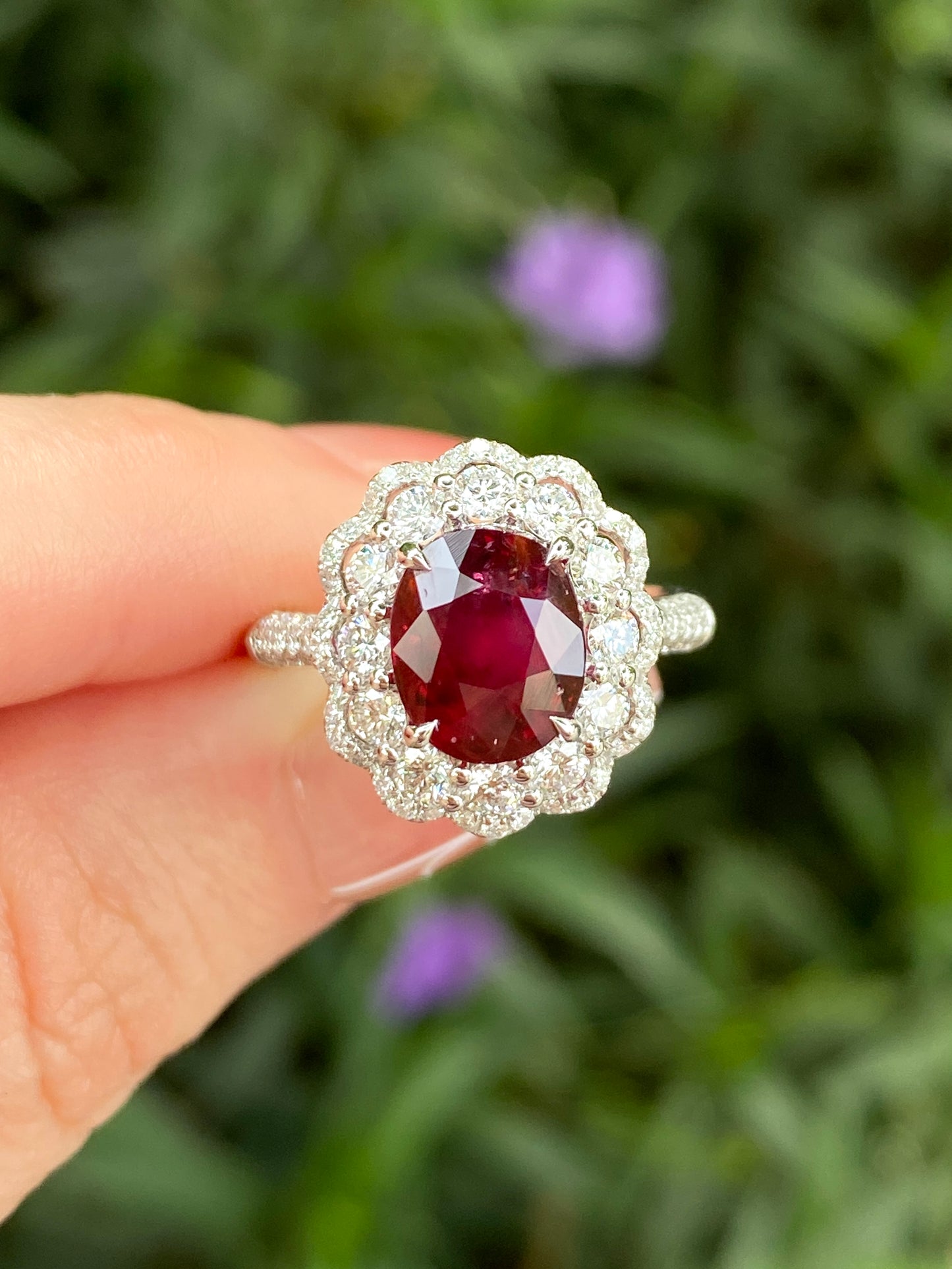 Natural Unheated Pigeon’s Blood Ruby 3.03ct Ring