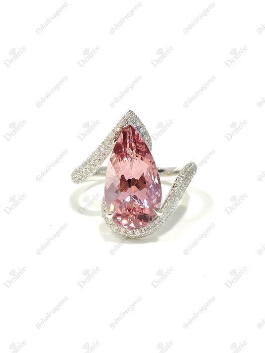 Natural Morganite 3.73ct Ring