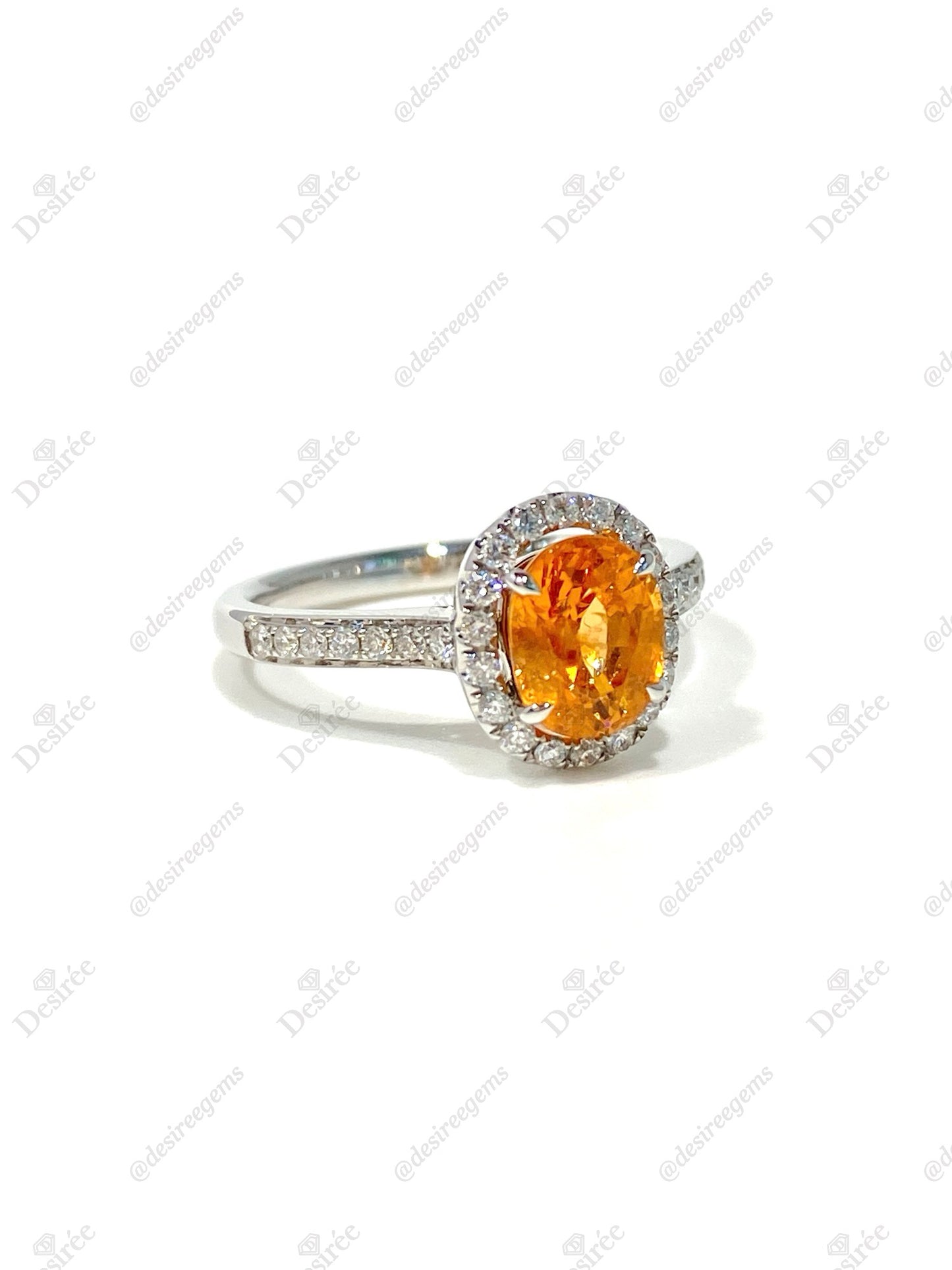 Natural Mandarin Garnet 1.73ct Ring