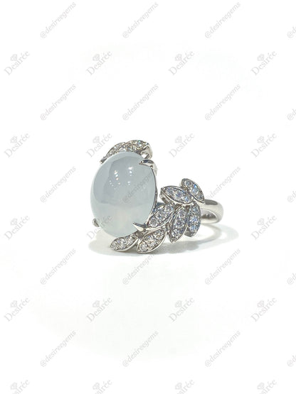 Natural Type A Icy Jadeite Ring