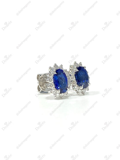 Blue Sapphire 2.18ct Earrings