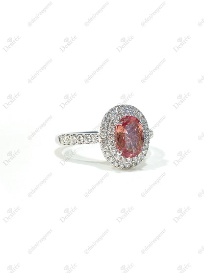 Natural Unheated Padparadscha Sapphire 1.02ct Ring
