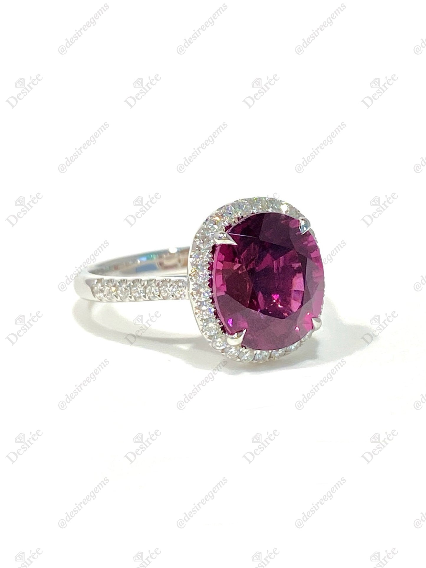 Natural Rhodolite Garnet 5.76ct Ring