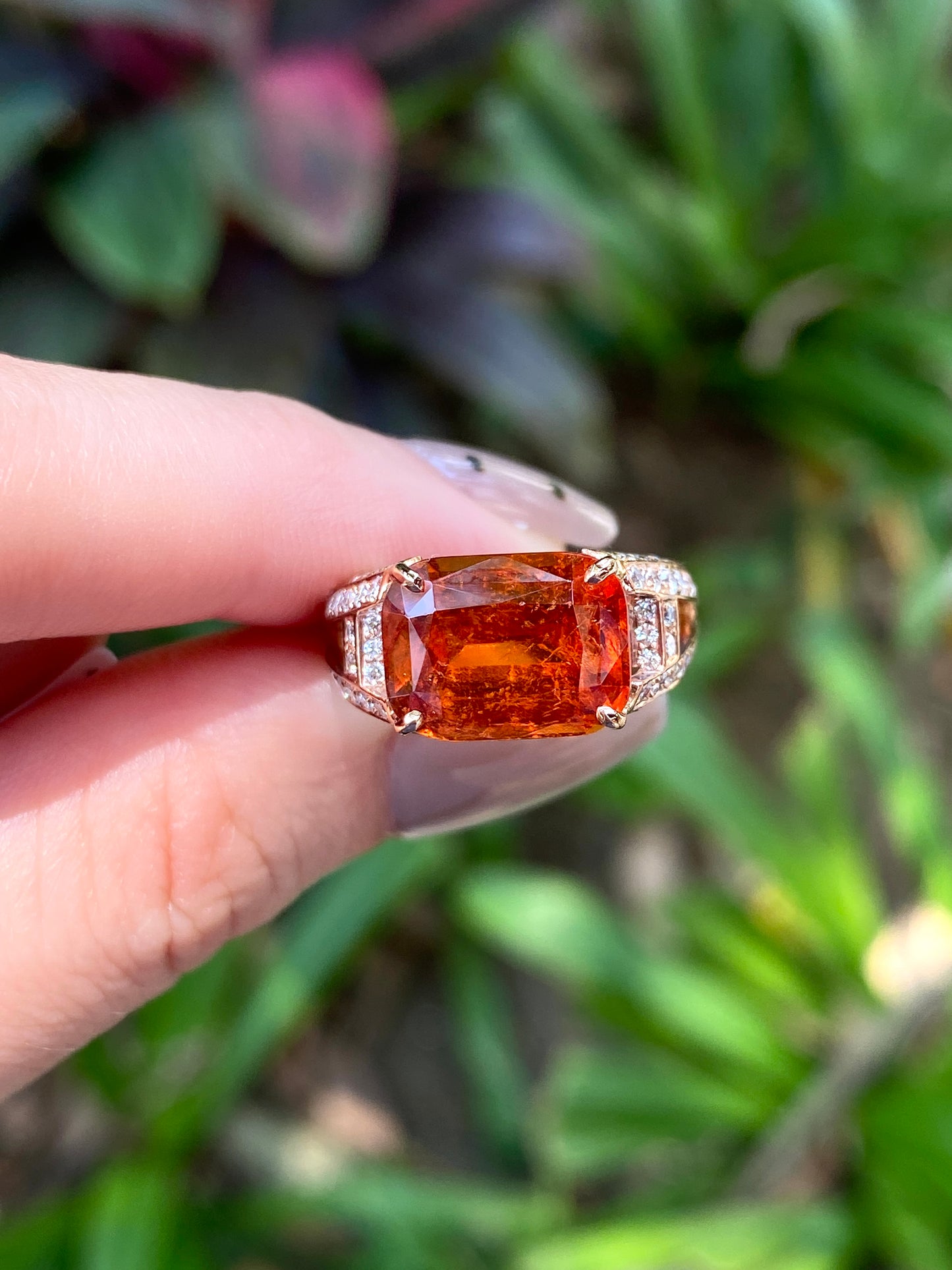 Natural Mandarin Garnet 6.07ct Ring