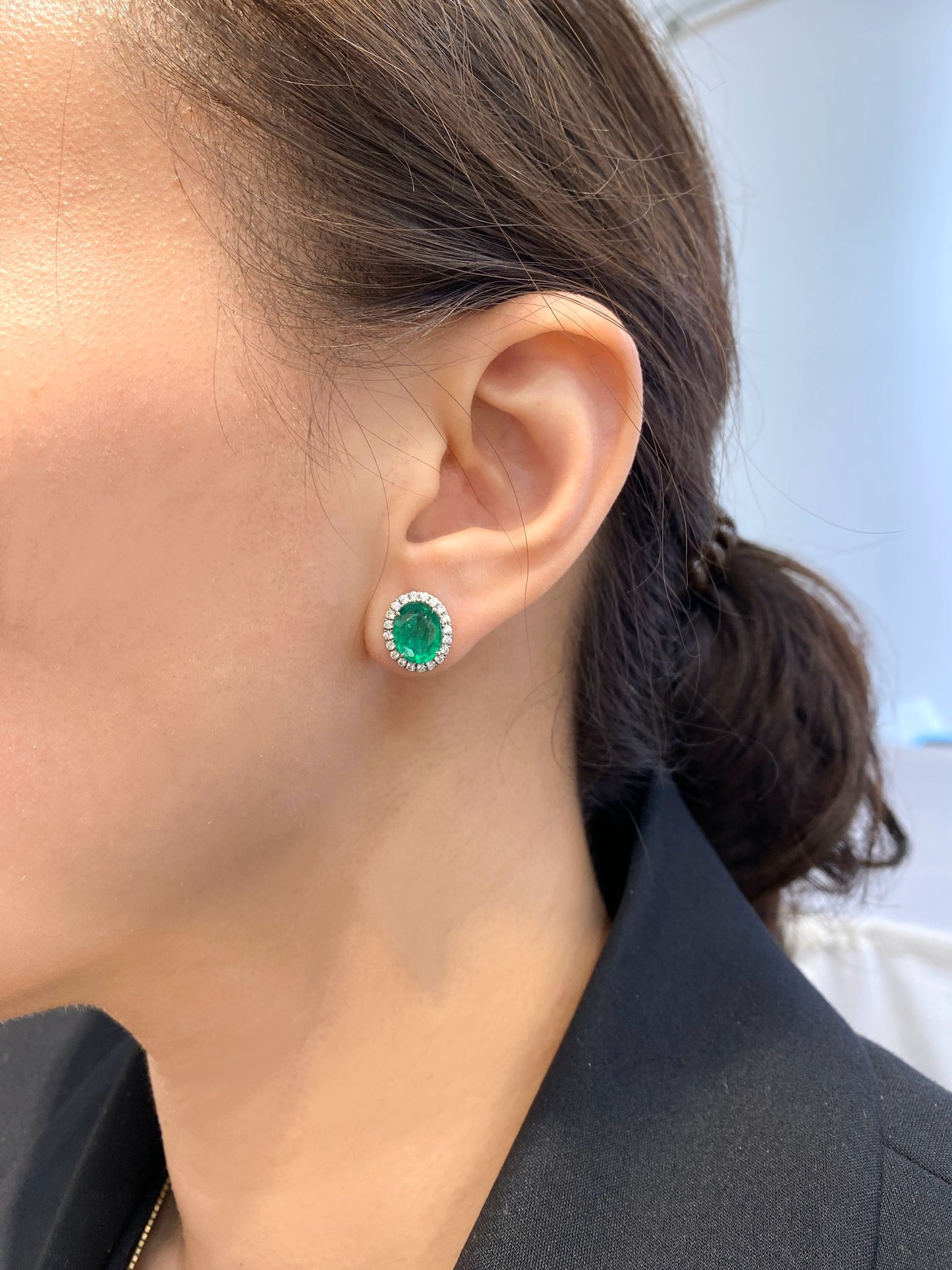 Natural Emerald 3.01ct Earrings