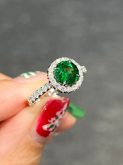 Natural Green Garnet Tsavorite 1.60ct Ring