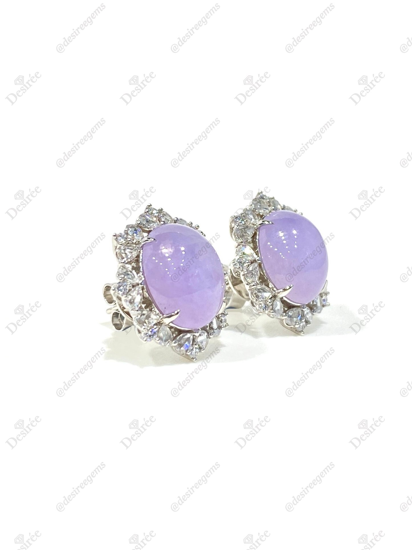 Natural Type A Lavender Jadeite Earrings